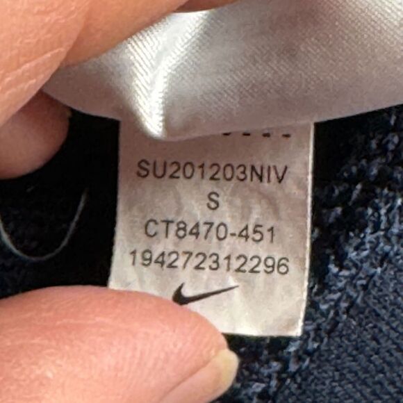 Nike Training Hoodie Mens S Blue Colorblock Graphic Arm Logo 1/4 Zip Sweatshirt - Picture 10 of 10